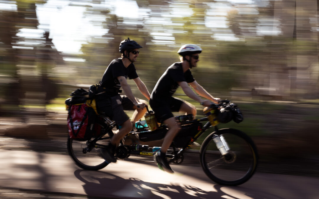 Two mates, one bike, one big cause.